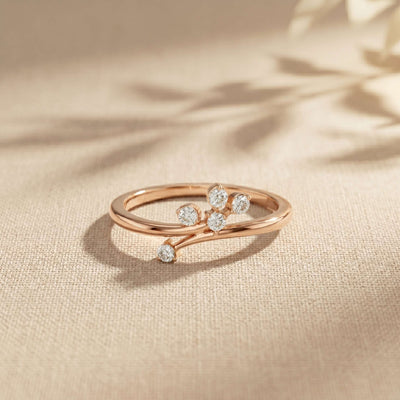 0.15 Ct Round Cut Moissanite Minimalist Ring