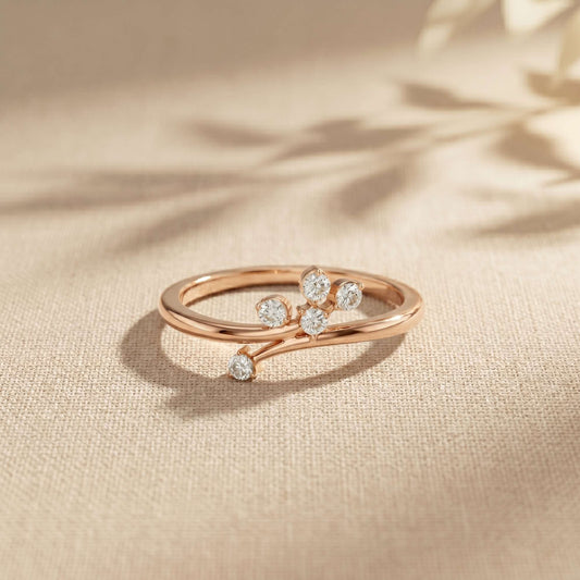 0.15 Ct Round Cut Moissanite Minimalist Ring