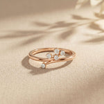 0.15 Ct Round Cut Moissanite Minimalist Ring