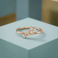 0.15 Ct Round Cut Moissanite Minimalist Ring