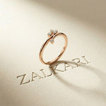 0.15 Ct Round Cut Moissanite Minimalist Ring