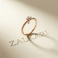0.15 Ct Round Cut Moissanite Minimalist Ring