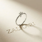 0.15 Ct Round Cut Moissanite Minimalist Ring
