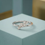 0.15 Ct Round Cut Moissanite Minimalist Ring