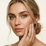 0.45 Ct Round Cut Moissanite Interwoven Halo Ring