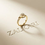 0.45 Ct Round Cut Moissanite Interwoven Halo Ring