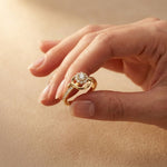 0.45 Ct Round Cut Moissanite Interwoven Halo Ring