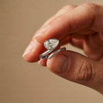 1.25 Ct Pear Cut Moissanite Bezel Solitaire Ring White