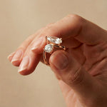 2.9 Ct Pear & Round Cut Moissanite Bypass Toi et Moi Ring