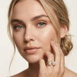 2.9 Ct Pear & Round Cut Moissanite Bypass Toi et Moi Ring