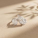 2.9 Ct Pear & Round Cut Moissanite Bypass Toi et Moi Ring