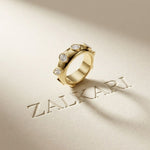 2.35 Ct Round Cut Moissanite Bezel Station Band Ring