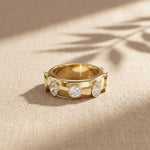 2.35 Ct Round Cut Moissanite Bezel Station Band Ring