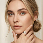 1.10 Ct Round Cut Moissanite Criss-Cross Pavé Wrap Ring