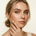 0.20 Ct Baguette Cut Moissanite Minimalist Bar Ring