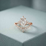 2.05 Ct Pear Cut Moissanite Blossom Crown Ring