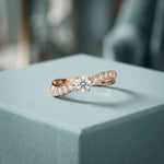 0.50 Ct Round Cut Moissanite Minimalist Ring