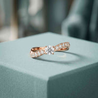 0.50 Ct Round Cut Moissanite Minimalist Ring