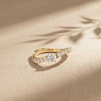 0.50 Ct Round Cut Moissanite Minimalist Ring