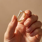 0.50 Ct Round Cut Moissanite Minimalist Ring