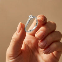 0.50 Ct Round Cut Moissanite Minimalist Ring