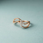 0.25 Ct Round Cut Moissanite Open Floral Wave Ring