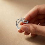 0.25 Ct Round Cut Moissanite Open Floral Wave Ring