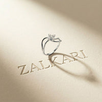 0.25 Ct Round Cut Moissanite Open Floral Wave Ring