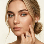 0.25 Ct Round Cut Moissanite Open Floral Wave Ring