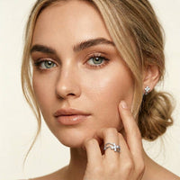 0.25 Ct Round Cut Moissanite Open Floral Wave Ring