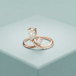 0.90 Ct Pear & Round Cut Moissanite Bypass Toi et Moi Ring