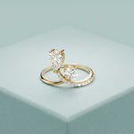 0.90 Ct Pear & Round Cut Moissanite Bypass Toi et Moi Ring