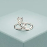 0.90 Ct Pear & Round Cut Moissanite Bypass Toi et Moi Ring