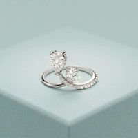 0.90 Ct Pear & Round Cut Moissanite Bypass Toi et Moi Ring