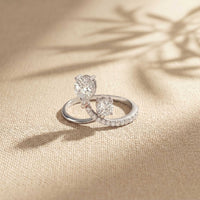 0.90 Ct Pear & Round Cut Moissanite Bypass Toi et Moi Ring