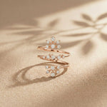 0.35 Ct Round Cut Moissanite Floral Wrap Ring