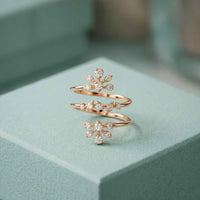 0.35 Ct Round Cut Moissanite Floral Wrap Ring