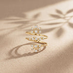 0.35 Ct Round Cut Moissanite Floral Wrap Ring