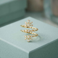 0.35 Ct Round Cut Moissanite Floral Wrap Ring