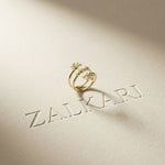 0.35 Ct Round Cut Moissanite Floral Wrap Ring