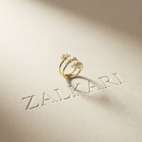 0.35 Ct Round Cut Moissanite Floral Wrap Ring