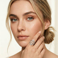 0.35 Ct Round Cut Moissanite Floral Wrap Ring