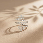 0.35 Ct Round Cut Moissanite Floral Wrap Ring