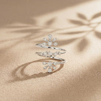 0.35 Ct Round Cut Moissanite Floral Wrap Ring