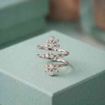 0.35 Ct Round Cut Moissanite Floral Wrap Ring