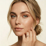 0.06 Ct Round Cut Moissanite Wave Band Ring Rose Gold