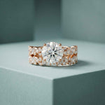 3.70 Ct Round Cut Moissanite Marquise Cluster Bridal Ring for Women