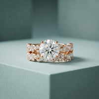 3.70 Ct Round Cut Moissanite Marquise Cluster Bridal Ring for Women