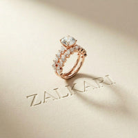 3.70 Ct Round Cut Moissanite Marquise Cluster Bridal Ring for Women