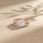 3.70 Ct Round Cut Moissanite Marquise Cluster Bridal Ring for Women